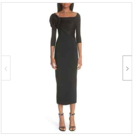 CHIARA BONI LA PETITE ROBE Dresses & Skirts - chiara boni la petite robe ALTYN TAFFETA ROSE COCKTAIL BLACK DRESS 40 IT/ 4 US